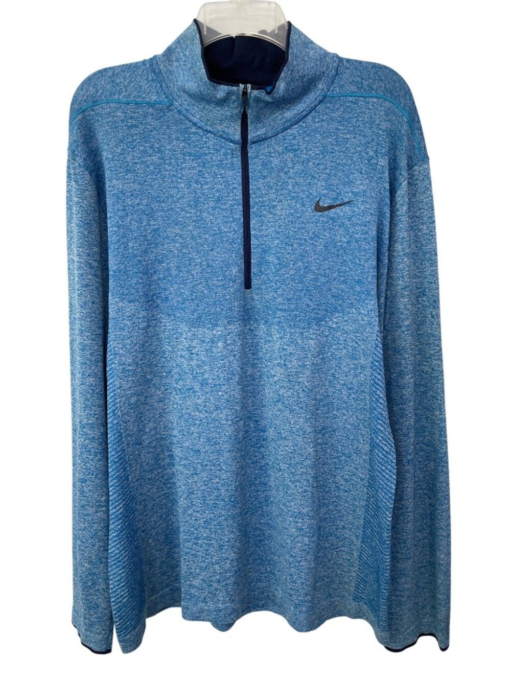 Nike Golf Dri-Fit Pullover XL Quarter Zip Long Sleeve Modern Fit Heather Blue